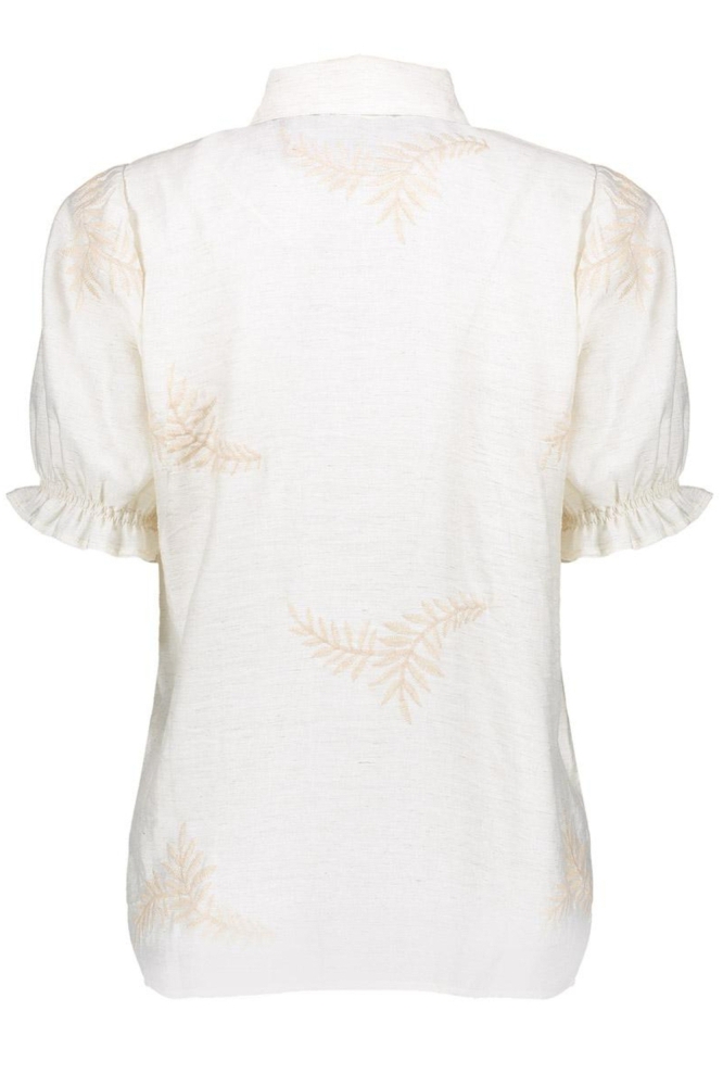 BRODERIE BLOUSE MET RUFFLE MOUWEN 53464 20 000010 OFF WHITE/SAND